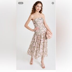 New with tags - Zimmermann Lyre Wrap Tie Side Midi Dress